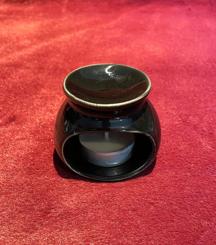 Mini Round Tea-Light Essential Oil Burner (Black)