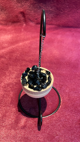 Natural Wood Hanging Stone Diffuser (Black)